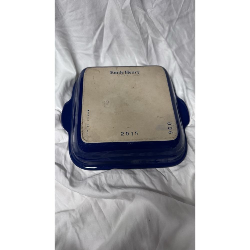 Emile Henry Twilight Blue Square Baking Dish 8" x 8" Pristine